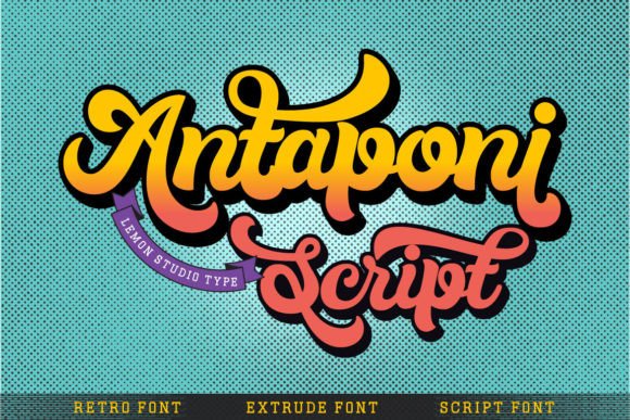 Antaponi Script: A Bold Retro Display Font for Makers