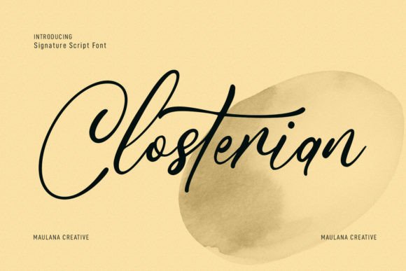 Closterian: A Designer’s Script Font for Timeless Branding Projects