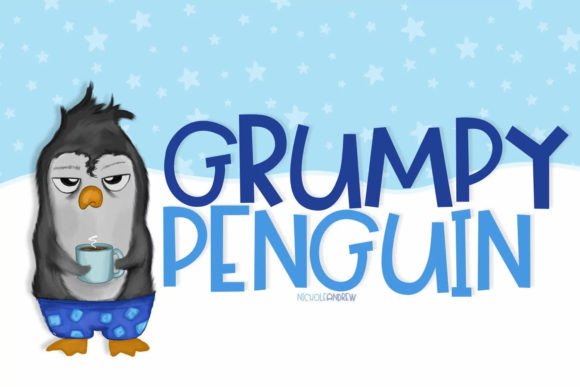 Grumpy Penguin: A Blocky Handwritten Font for Charming Craft Projects